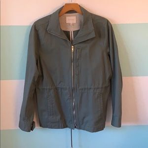 Skies are blue olive green jacket